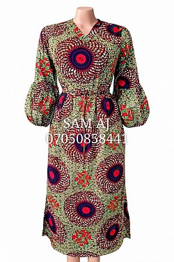Ruffle gown with V neck