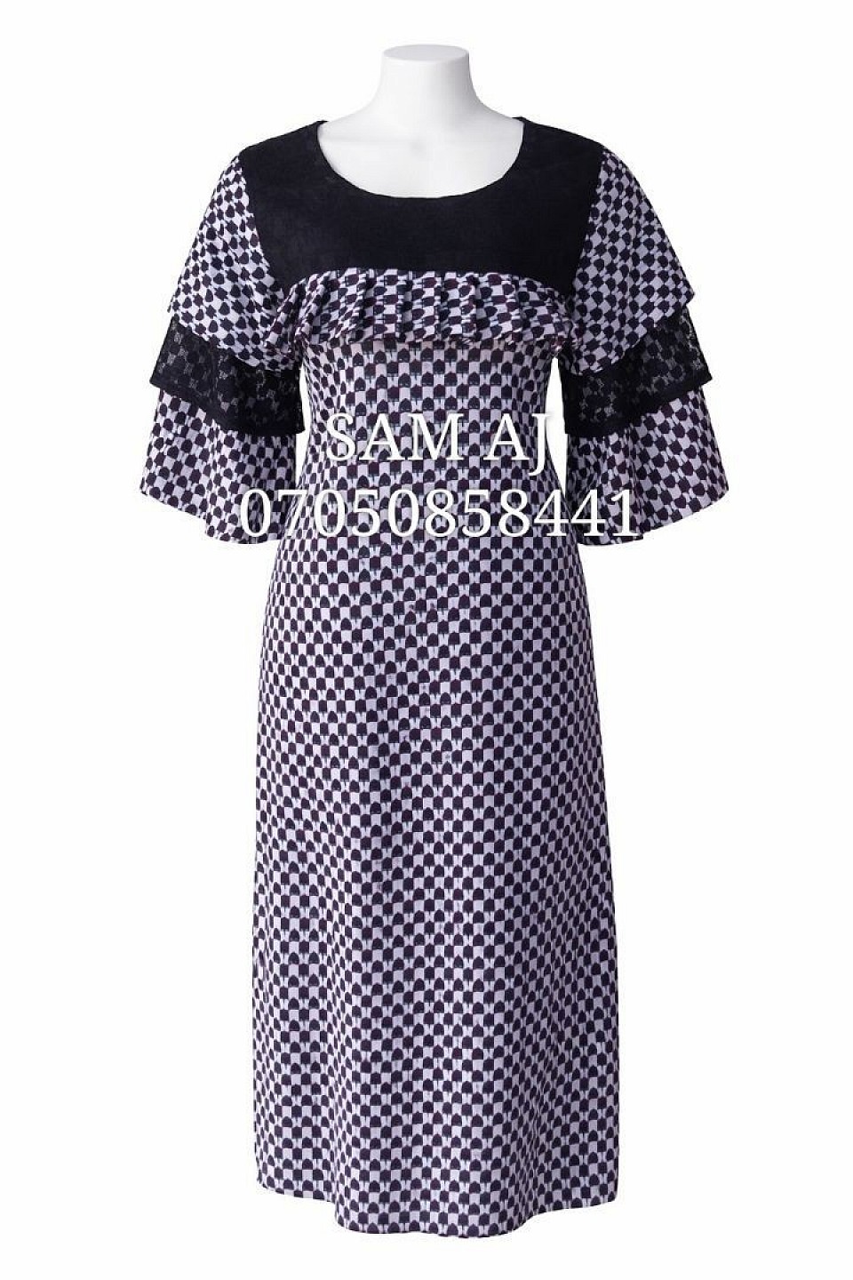Gown with 3 layer sleeve